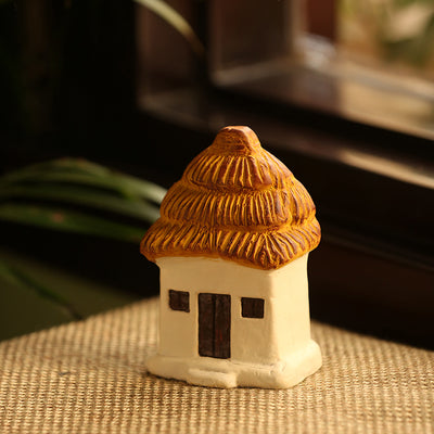'Mini Hut' Handmade Garden Décorative Table Cum Wall Showpiece In Terracotta