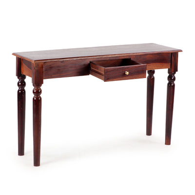 Karma' Handcrafted Console Table In Sheesham Wood (Walnut Finish | 1 Drawer)