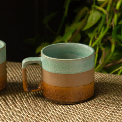 Mint Chocolate' Hand Glazed Studio Pottery Tea & Coffee Mug In Ceramic (362 ML | Microwave Safe)