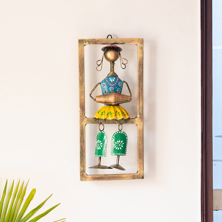Rajasthani Dholak Artist Handmade Hand painted Wall Decor Hanging ExclusiveLane