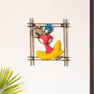 'Rajasthani Thaalwala Artist' Handmade & Hand-painted Wall Décor Hanging In Iron