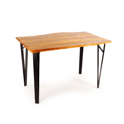 Raw Edges' Handcrafted Natural Live Edge Dining Table In Acacia Wood (4 Seater | Honey Finish)