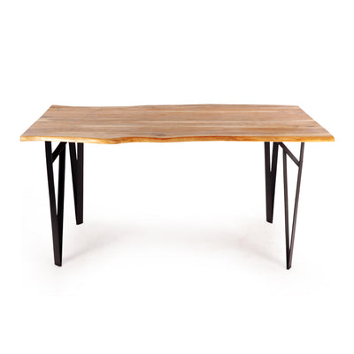 Raw Edges' Handcrafted Natural Live Edge Dining Table In Acacia Wood (6 Seater | Natural Finish)