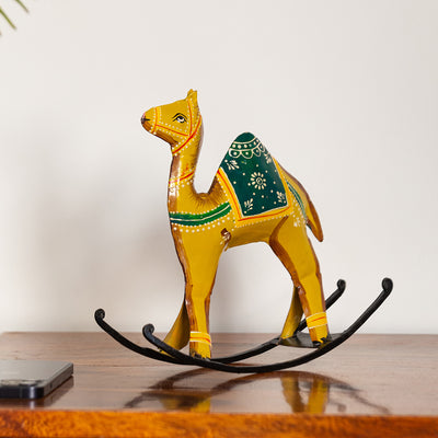 'Rocking Camel' Handpainted Decorative Showpiece In Iron (7 Inch)
