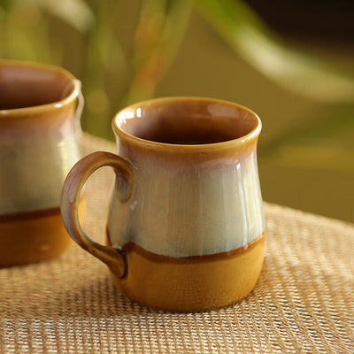 The Milky-Way Canvas' Tea-Coffee & Milk Mug Dual-Glazed Studio Pottery In Ceramic (360 ML | Microwave Safe)